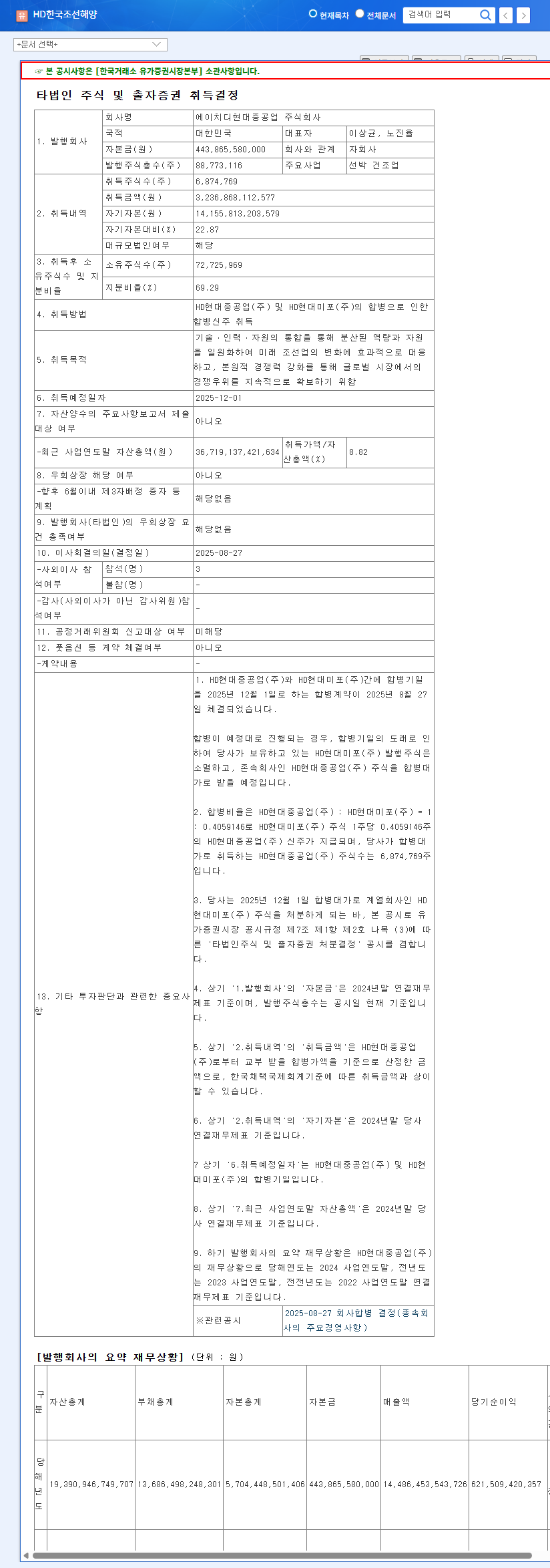 HDSK and HD HHI Merger: A Deep Dive into Investment Strategies 관련 이미지