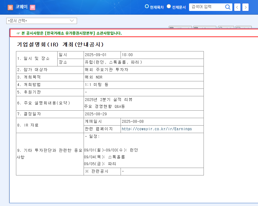 Coway's Upcoming NDR: A Potential Turning Point for Investors? 관련 이미지