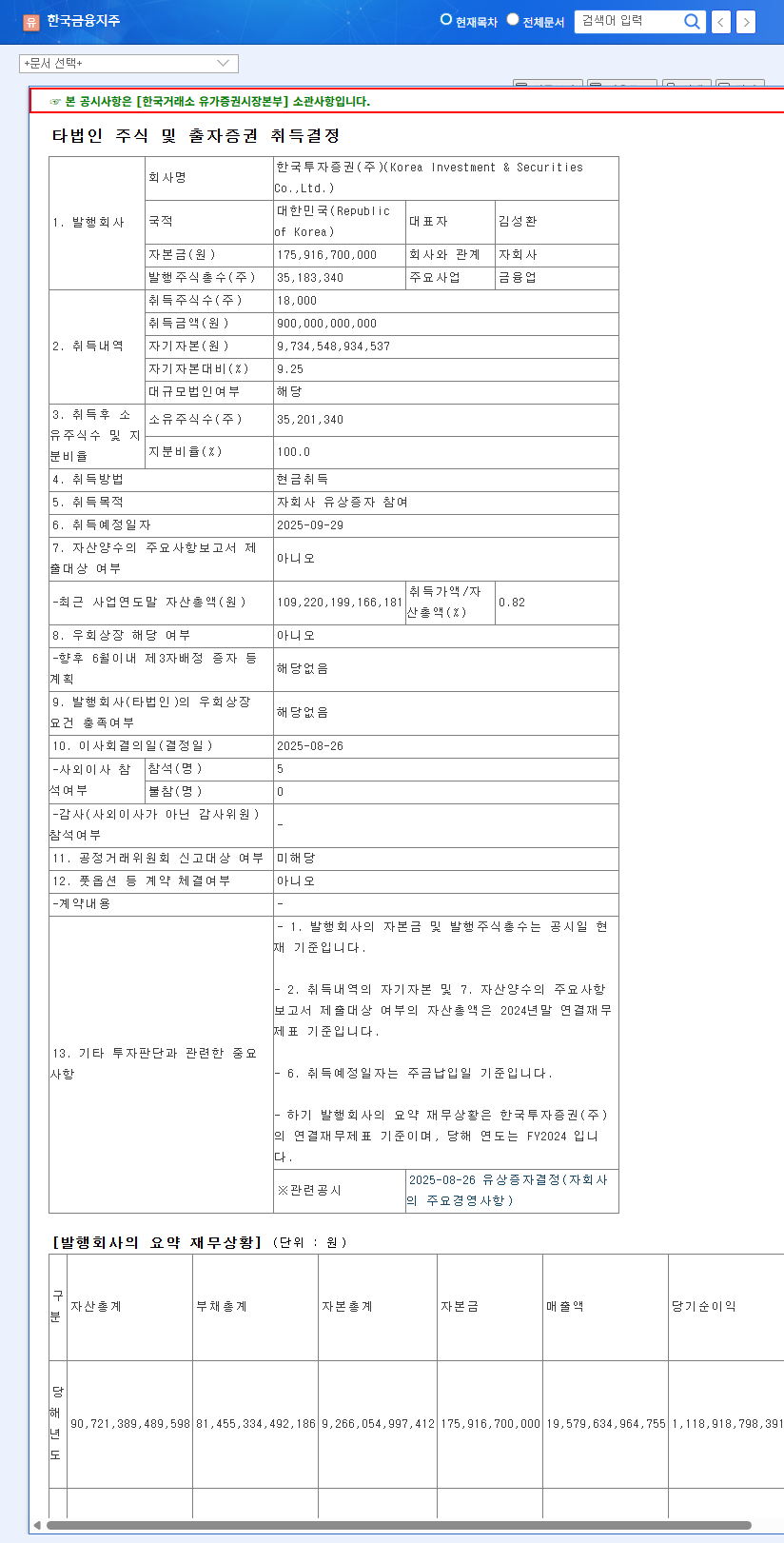 Korea Investment Holdings Injects ₩900 Billion into Korea Investment & Securities: A Strategic Move for Future Growth 관련 이미지
