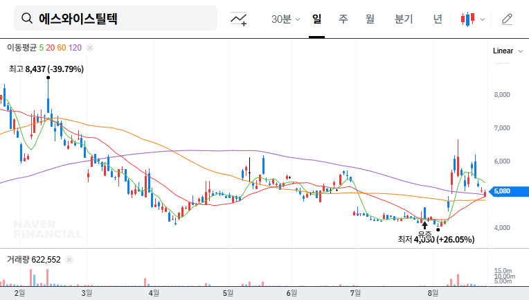 SW Steel Tech Stock Forecast: Major Shareholder Divestment - Threat or Opportunity? 대표 차트 이미지