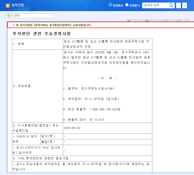 Dongbu Construction Wins $1.6B Public Housing Project: Investment Opportunity? 관련 이미지