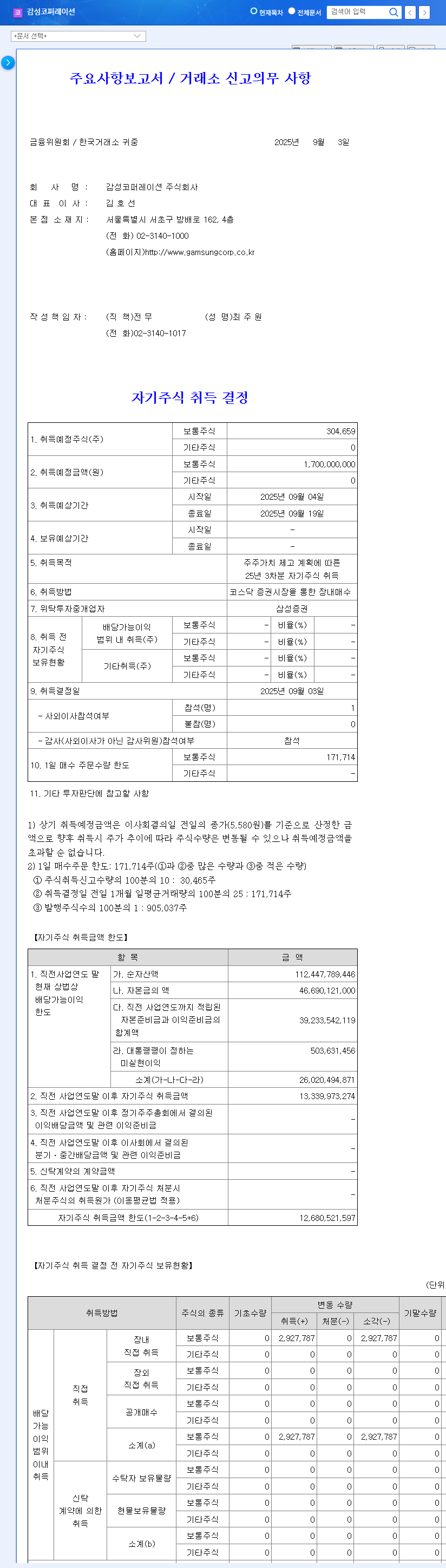 Gamsung Corporation Announces Stock Buyback: Impact and Investment Strategy 관련 이미지